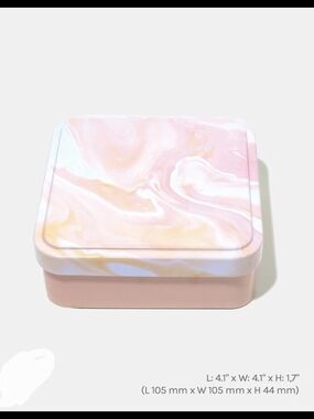 Marble-Top Pink Square Trinket Box BNIB